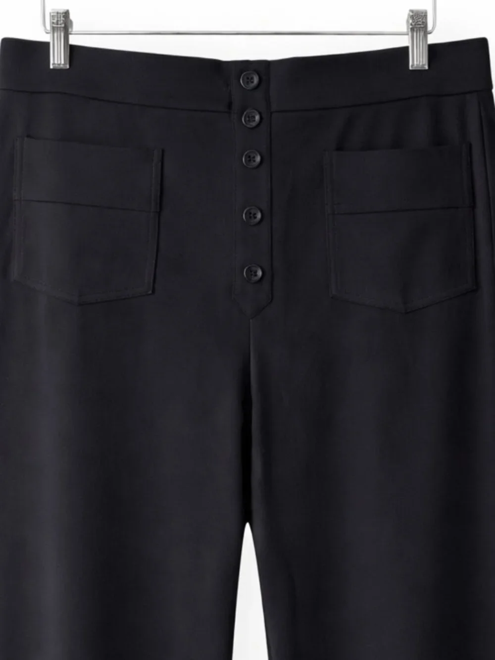 NWT Halara Wide Leg Pull On Pants Black Button Detail High Rise XL Petite - Picture 3 of 5